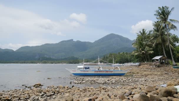 Barcos Playa Islas Nido — Vídeos de Stock