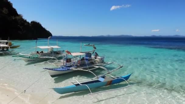 Conceito Viagem Com Barcos Fot Viagem Marítima Ilhas Nido — Vídeo de Stock