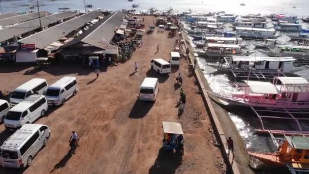 Денний Час Кадри Пляжу Філіппіннес Кораблями — стокове відео
