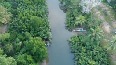 Filipinler orman manzara görüntüleri nehir üzerinde Uçuş 