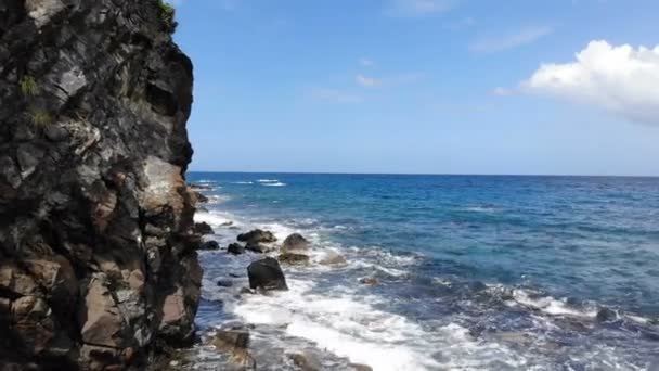 Atemberaubende Seeblick Aufnahmen Mit Insel Auf Den Philippinen — Stockvideo