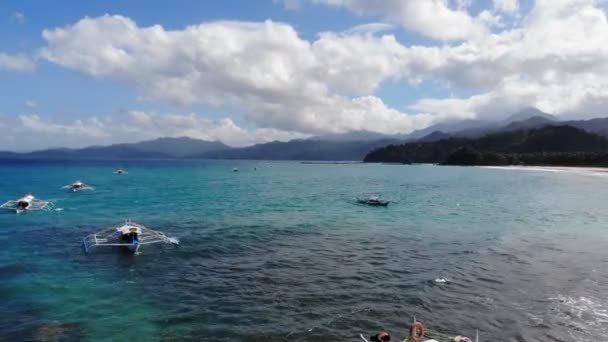 Barcos Perto Praia Taytay Filipinas — Vídeo de Stock