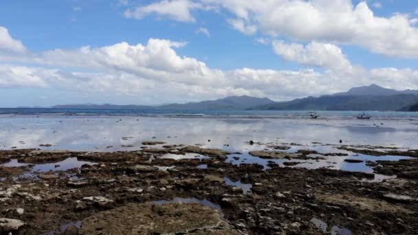 Barcos Perto Praia Taytay Filipinas — Vídeo de Stock