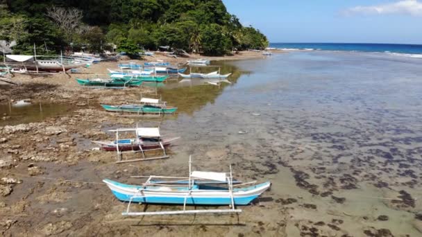 Barche Vicino Alla Spiaggia Taytay Filippine — Video Stock