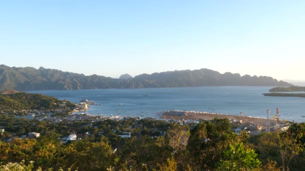 Images Panoramiques Incroyables Paysage Marin Avec Île Aux Philippines — Video