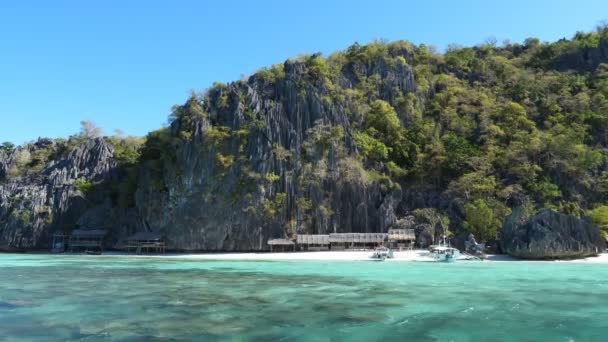 Images Panoramiques Incroyables Paysage Marin Avec Île Aux Philippines — Video