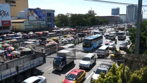 マニラ フィリピンの通りの交通渋滞 — ストック動画