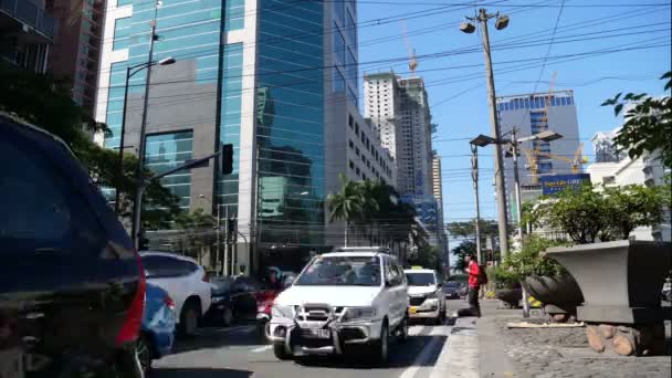 Manila Filipinler Sokaklarında Trafik Sıkışıklığı Yaşandı — Stok video