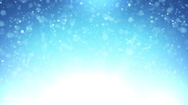 Mavi arka plan / bulanık gökyüzü veya su arka planda uçan ve yüzen ince parçacıklar ile soyut