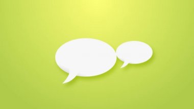 Konuşma kabarcıklar arka plan / kaçmak pozisyonla görünen animasyon komik konuşma kabarcıklar sıçrayan ve sonuç olarak, reklam için kendini