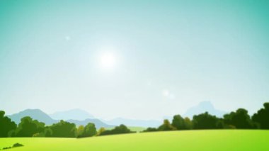 Ülke manzara arka plan klip / animasyon bir ülkenin kırsal manzara arka plan, yaz sezonunda