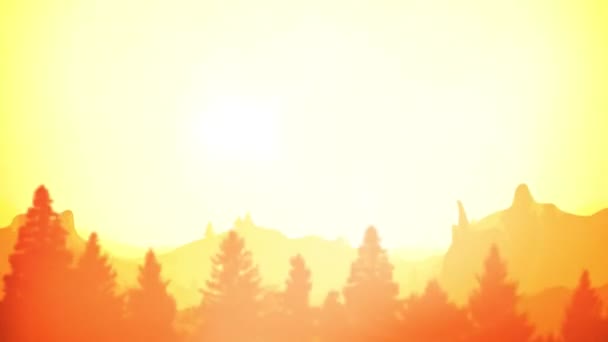 Sommer Berge Sonnenaufgang Hintergrund Clip Animation Eines Schönen Sommer Morgen — Stockvideo