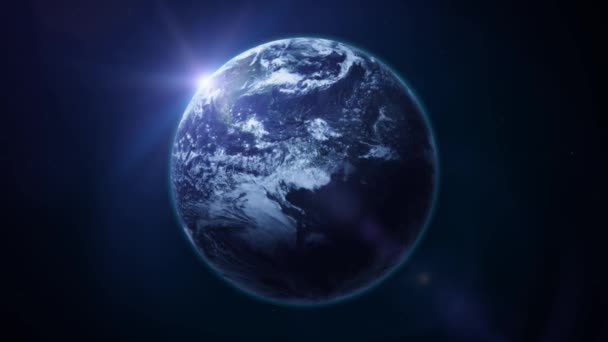 Beautiful Earth Planet Rotation Loop Animation Realistic Earth Planet Surface — Stock Video