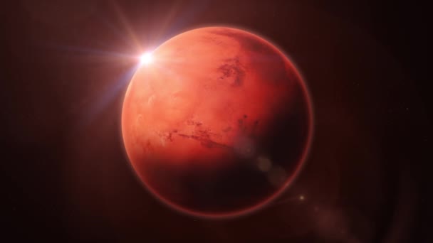 Realistic Animation Mars Planet Rotating Video Clip