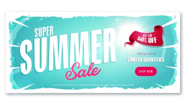 Summer Sale Video Template Animation Dynamic Summer Sale Advertisement Video — Stock Video
