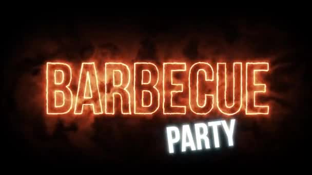 Grillparty Hintergrund Animation Einer Grillparty Hintergrund Mit Brennenden Buchstaben Auch — Stockvideo