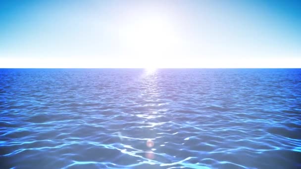 4 k letní krajina pozadí smyčky / animace oceánu sunrise loopable letní krajina s vodní vlny textury a zářící slunce
