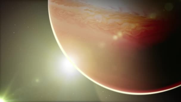 Jupiter Planet Nära Upp Visa Animation Realistisk Jupiter Planeten Ytan — Stockvideo