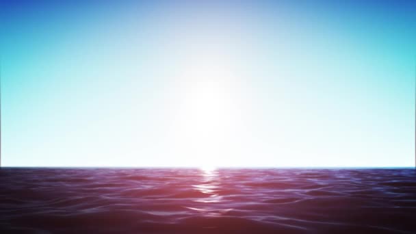 Ocean Horizon Background Loop Animação Verão Loopable Nascer Sol Paisagem — Vídeo de Stock