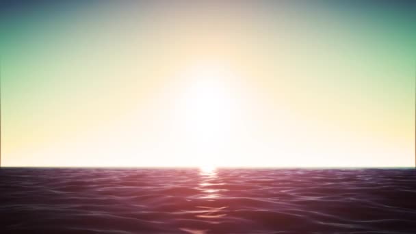 Ocean Horizon Background Loop Animation Loopable Summer Sunrise Ocean Landscape — стоковое видео