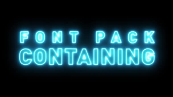 Neon Light Alphabet Buchstaben Pack Animation Einer Packung Blauer Neon — Stockvideo