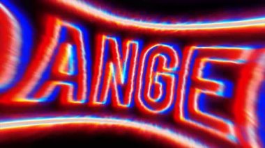 4k uyarı tehlike arka plan / animasyon yanan bir grunge dokulu kırmızı uyarı mühür damgası