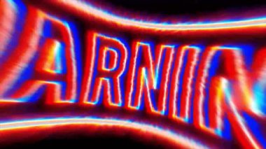 4k uyarı tehlike arka plan / animasyon yanan bir grunge dokulu kırmızı uyarı mühür damgası