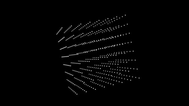 Technologie Cube Box Spinning Abstraktní Animace Minimální Kostka Tečkami Částice — Stock video