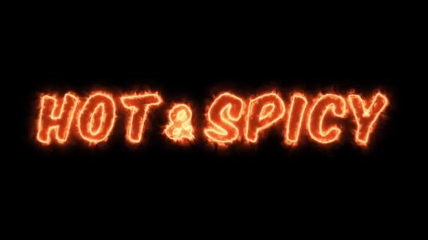 Hot Spicy Restaurant Anuncio Lazo Animado Texto Caliente Picante Ultra — Vídeos de Stock