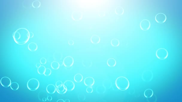 Blue Water Bubbles Background — Stock Video