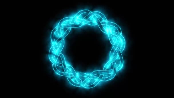 Haze Celtic Symbol Spinning Loop Animation Celtic Knot Ornament Burning — Stock Video