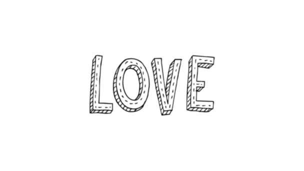 Doodle Love All Message Twitch Effect Animação Uma Mensagem Amor — Vídeo de Stock