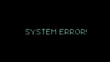 Bilgisayar hata metni iletinin kötü Glitch etkisi / animasyon bir iletişim bilgisayar hata mesajı dijital metin yanıp sönen ve kirli aksaklık ve seğirme etkisi ile