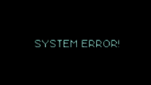 Mensagem Texto Erro Computador Bad Glitch Effect Animação Uma Mensagem — Vídeo de Stock