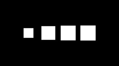 4k düz tasarım Meydanı basit Preloader / beyaz kareler ile bir tasarım en az önyükleyici animasyon solma ve dışarı