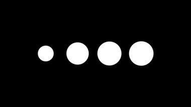 4k düz tasarım noktalar basit Preloader / beyaz daireler ile bir tasarım en az önyükleyici animasyon solma ve dışarı