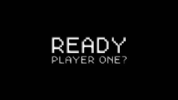 Ready Player One Meddelande För Spelets Användargränssnitt Animation Färdig Spelare — Stockvideo