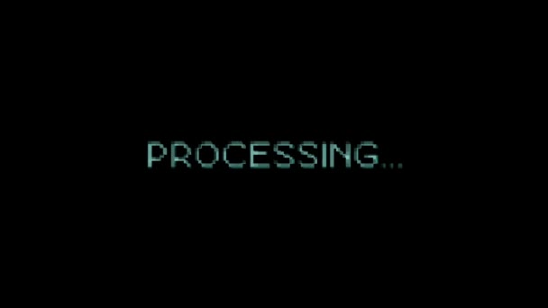 Processamento Texto Mensagem Bad Glitch Effect Animação Uma Mensagem Trabalho — Vídeo de Stock