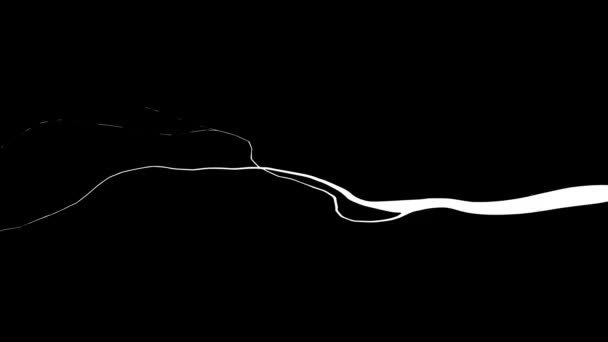 Electric Lightning Strikes Distorted Loop Animation Black White Background Abstract — Stock Video