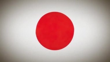 4k Japonya bayrağı arka plan döngü ile Glitch Fx/animasyon bir vintage grunge dokulu seğirme ve aksaklık etkileri ile Japon bayrağı arka plan