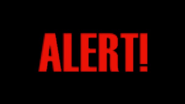 Alert Bakgrund Med Twitch Effekt Animation Grunge Burning Texturerat Röda — Stockvideo