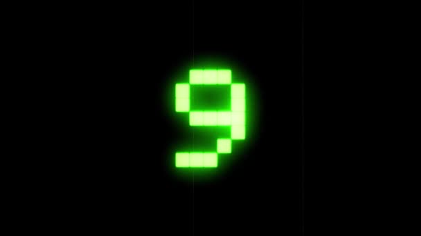 Countdown Digital Numbers Animation Ten Seconds Countdown Background Digit Pixelated — стоковое видео