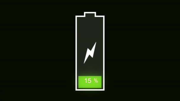 Animated Digital Battery Loading Animation Digital Smartphone Computer Device Battery — Stock Video