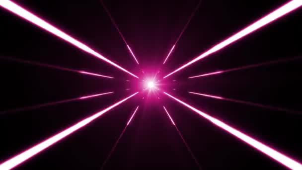 Hyperspace Hintergrund Mit Leuchtendem Starburst Animation Eines Farbenfrohen Abstrakten Hyperspace — Stockvideo