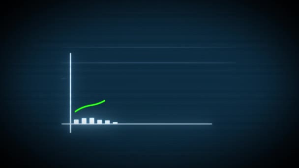 ビジネスの成長と成功の矢印インフォ グラフィック ビジネス Infographics 上昇矢印と統計情報バーのアニメーション表示 成長と成功は グリッチとノイズのデジタル効果を象徴します — ストック動画