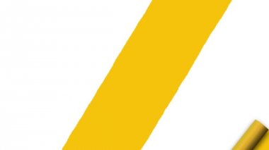 Sarı boya silindiri arka plan geçiş dolum / 4 k animasyon bir sarı silindir resim arka plan dolgu katmanları renk intro ve geçiş sırası, loopable için