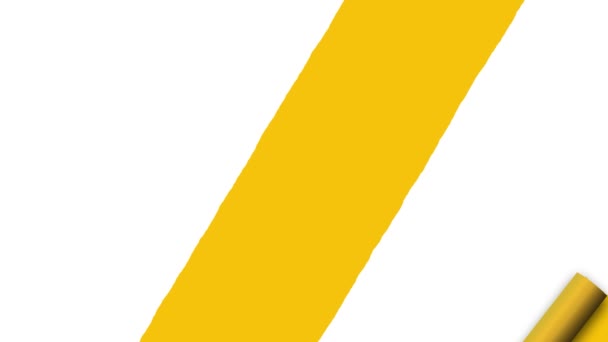 Желтая Краска Ролик Фон Переход Заполнение Анимация Желтого Ролик Живописи — стоковое видео