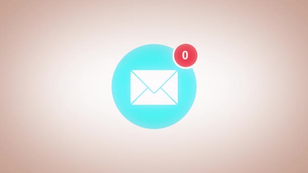 Sie Haben 100 Nachrichten Mail Feld Animation Eines Coolen Mail — Stockvideo