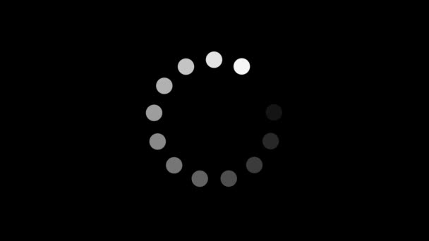 Simple Black White Preloader Dots Circle Animation Design Minimal Preloader — Stock Video