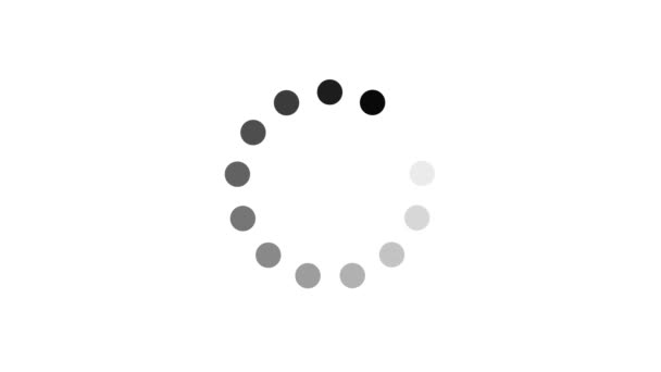 Semplice Precaricatore Bianco Nero Con Animazione Dots Circle Precaricatore Minimale — Video Stock